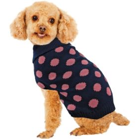 Fashion Pet Contrast Dot Dog Sweater Pink - X-Small