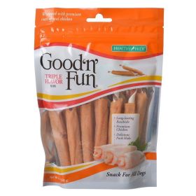 Healthy Hide Good 'n' Fun Triple Flavor Ribs - Rawhide, Chicken & Pork Hide - 8.4 oz