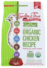 TENDER AND TRUE: Small Breed Organic Chicken Dry Dog Food, 4 lb