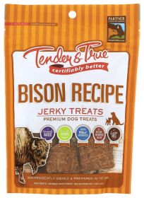 TENDER AND TRUE: Bison Recipe Jerky Treats, 4 oz