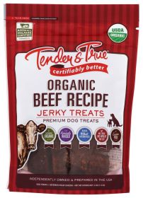 TENDER AND TRUE: Treat Dog  Jerky Beef Org, 4 OZ