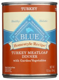 BLUE BUFFALO: Homestyle Recipe Adult Dog Food Turkey Meatloaf Dinner with Garden Vegetables, 12.50 oz