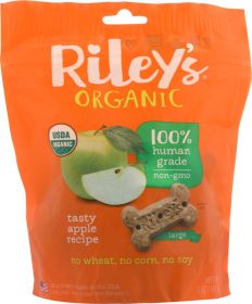 RILEYS ORGANICS: Apple Organic Dog Treat Large Bone, 5 oz