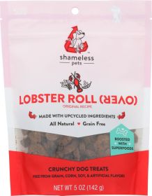 SHAMELESS PETS: Lobster Roll Over Dog Treats, 5 oz