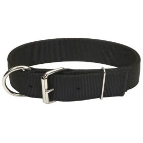 Coastal Pet Macho Dog Double-Ply Nylon Collar with Roller Buckle 1.75" Wide Black - 24"Long