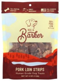 BEG AND BARKER: Pork Loin Strips Dog Treats, 4 oz