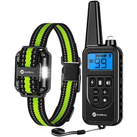 Dog Training Collar with Remote; Electronic Dog Shock Collar with Beep; Vibration; Shock; Light and Keypad Lock Mode; Waterproof Electric Dog Collar