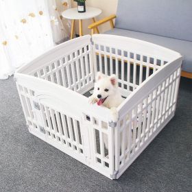 Pet Playpen Foldable Gate for Dogs Heavy Plastic Puppy Exercise Pen with Door Portable Indoor Outdoor Small Pets Fence Puppies Folding Cage 4 Panels