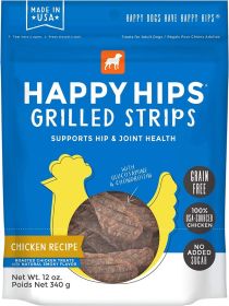 HAPPY HIPS: Chicken Grilled Strips Dog Treats, 12 oz