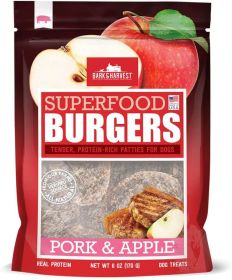 BARK AND HARVEST: Superfood Burgers Pork & Apple, 6 oz