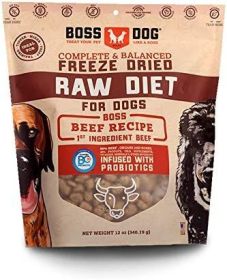 BOSS DOG BRAND INC: Beef Recipe Freeze Dried Raw Diet For Dogs, 12 oz