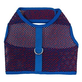 Active Mesh Dog Harness with Leash (Color: Blue & Red, Size: X-Small)