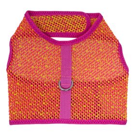 Active Mesh Dog Harness with Leash (Color: Pink & Yellow, Size: X-Small)