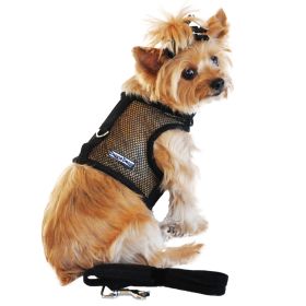 Cool Mesh Dog Harness with Leash (Color: Solid Black, Size: X-Small)