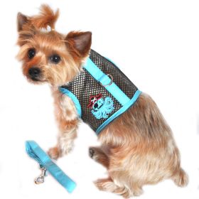 Cool Mesh Dog Harness Under the Sea Collection (Color: Pirate Octopus Blue and Black, Size: X-Small)