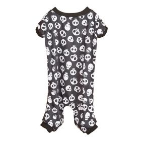 Pet Dog Halloween Cosplay Skeleton Pattern Four-Legged Costume (Type: Black and whiteS)