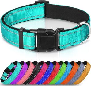 Reflective Dog Collar; Soft Neoprene Padded Breathable Nylon Pet Collar Adjustable for Medium Dogs (Color: Green, Size: X-Large (Pack of 1))