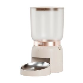 Time Hourglass Pet Automatic Feeding Device Touch Panel Timing and Quantitative Control Food Delivery Without Picking Intelligent Feeding Device (Specifications: American standard adapter 110V voltage, colour: Time Hourglass Feeder - Touch Style Coffee)