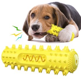 Toothbrush for Pet Dog Molar Stick Dog Chew Tooth Cleaner Brushing Stick Natural Rubber Doggy Dog Chew Toys Dog Supplies (Color: yellow)