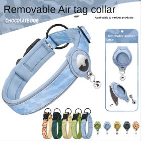 Cross-border new dog collar airtag locator anti-lost pet collar; Pet Collar with AirTag Case Holder (colour: Camouflage yellow collar set, Size: Size S)