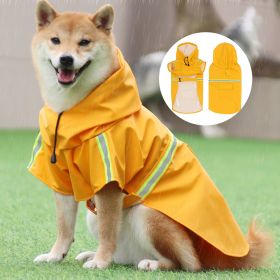 large and small dog raincoat cloak type reflective strip pet raincoat windproof rainproof dog hooded raincoat (colour: Pink, Size: 3XL (14-24kg))