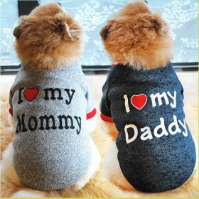 Letter Print Pet Sweater For Dog & Cat; Warm Dog Sweater Soft Cat Sweatshirt; Winter Pet Apparel (Color: Dark Grey, Size: L)