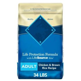 Life Protection Formula Chicken and Brown Rice Dry Dog Food for Adult Dogs;  Whole Grain (Size: 34 lbs)