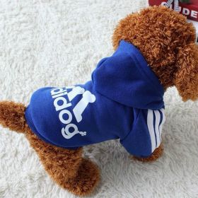 Two Legged Cotton Warm Dog Hoodie (Color: Blue, Size: 2XL)