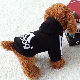 Two Legged Cotton Warm Dog Hoodie (Color: Black, Size: S)