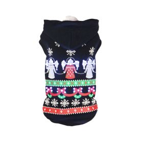 Pet Life LED Lighting Patterned Holiday Hooded Sweater Pet Costume (Size: Large)