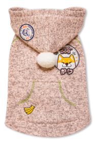 Touchdog Hippie Embellished Designer Sleeveless Pompom Pet Dog Hooded Sweater (Color: Light Pink, Size: X-Small)