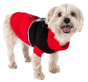 Snow Flake Cable-Knit Ribbed Fashion Turtle Neck Dog Sweater (Size: Large)