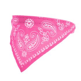 Adjustable Bandana Leather Pet Collar Triangle Scarf (Color: Pink, Size: S)