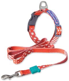 Touchdog 'Trendzy' 2-in-1 Matching Fashion Designer Printed Dog Leash and Collar (Color: Red, Size: Medium)