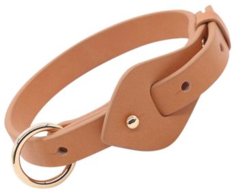 Pet Life 'Ever-Craft' Boutique Series Adjustable Designer Leather Dog Collar (Color: Brown, Size: Small)