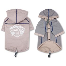 Touchdog 'Cloudburst' Waterproof Reversible Dog Raincoat (Color: Light Grey, Size: X-Small)