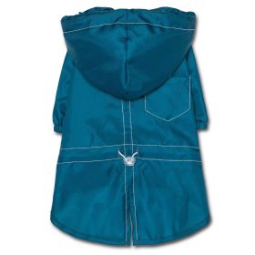 Touchdog Split-Vent Designer Waterproof Dog Raincoat (Color: Blue, Size: X-Large)