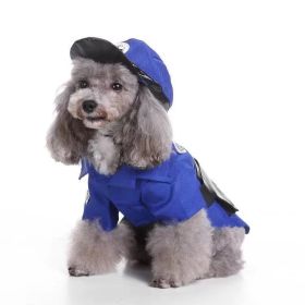 Pet Life 'Pawlice Pawtrol' Police Pet Dog Costume Uniform (Color: Blue, Size: Medium)