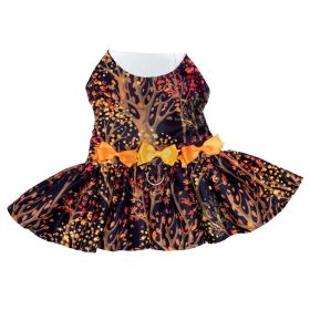 Fall Leaves Harness Dress With Matching Leash (Size: X-Small)