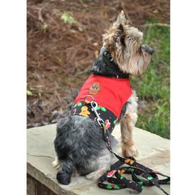 Gingerbread Fabric Harness with Matching Leash (Size: X-Small)