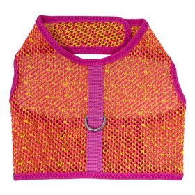 Active Mesh Dog Harness with Leash (Color: Pink & Yellow, Size: X-Large)