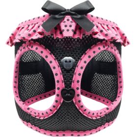 American River Choke Free Dog Harness Polka Dot Collection (Color: Hot Pink and Black Polka Dot, Size: XX-Small)