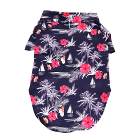 Hawaiian Camp Shirt (Color: Moonlight Sails, Size: 2X-Large)