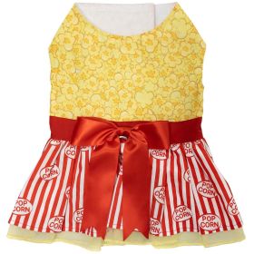 Movie Theater Popcorn Dog Dress with Matching Leash (Size: X-Large)