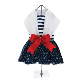 Nautical Dog Dress with Matching Leash (Size: X-Large)