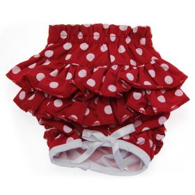 Ruffled Red Polka Dot Dog Panties (Size: X-Large)