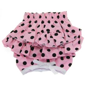 Ruffled Pink and Black Polka Dot Dog Panties (Size: X-Large)