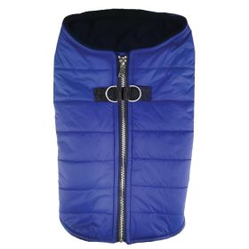 Zip-up Dog Puffer Vest (Color: Navy Blue, Size: X-Large)