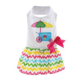 Ice Cream Cart Dress with Matching Leash (Size: Small)