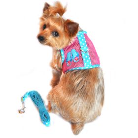 Cool Mesh Dog Harness Under the Sea Collection (Color: Pink and Blue Flip Flop, Size: Large)